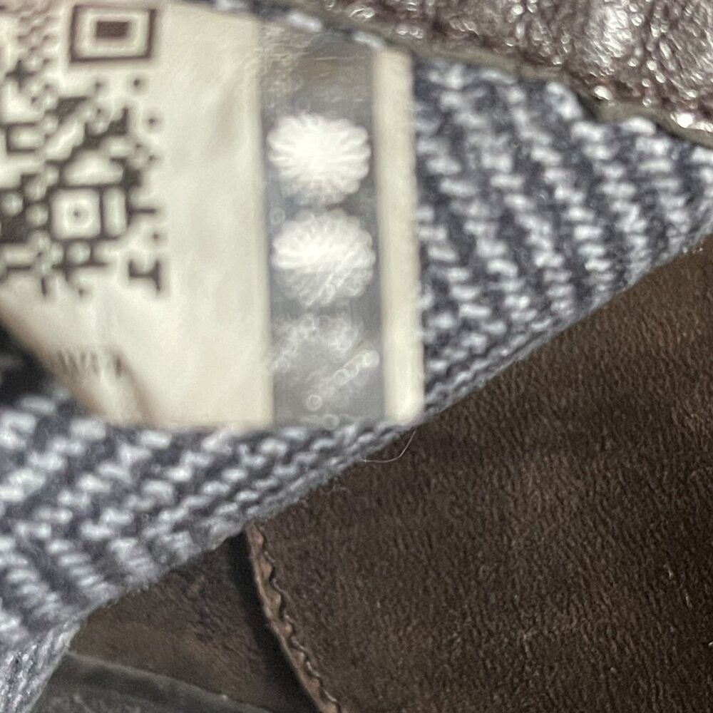 UGG Waterproof Lesley Brown Leather Wedge Tall Boots Buckle Detail Wms Size 7 - Picture 9 of 14